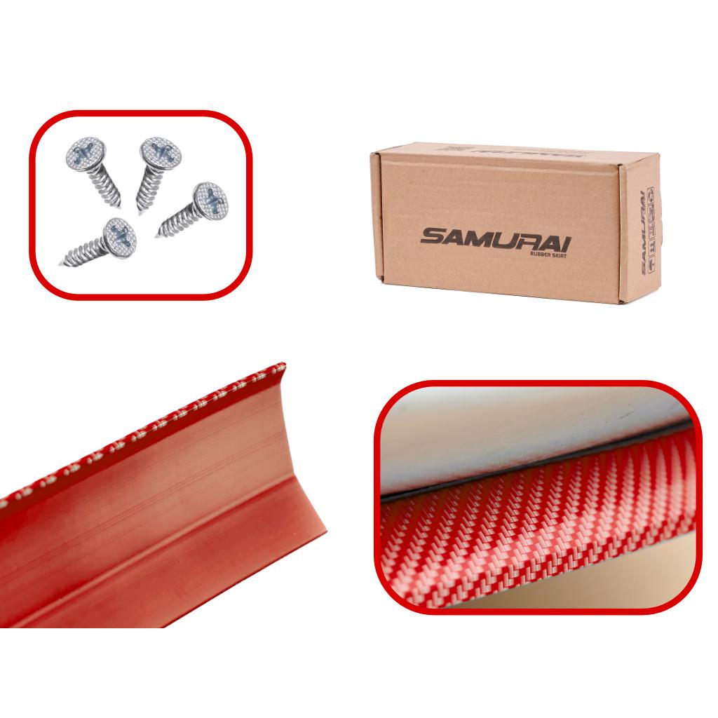 Protectie spoiler, prelungire bara fata/spate din cauciuc, culoare CARBON Rosu-6