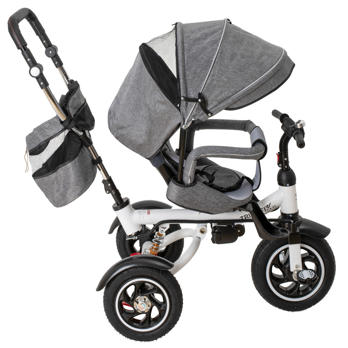 Tricicleta si Carucior pentru copii Premium TRIKE FIX V3 culoare Gri-1