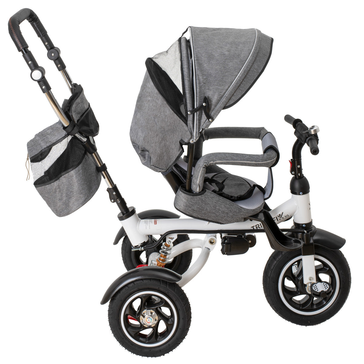 Tricicleta si Carucior pentru copii Premium TRIKE FIX V3 culoare Gri-3