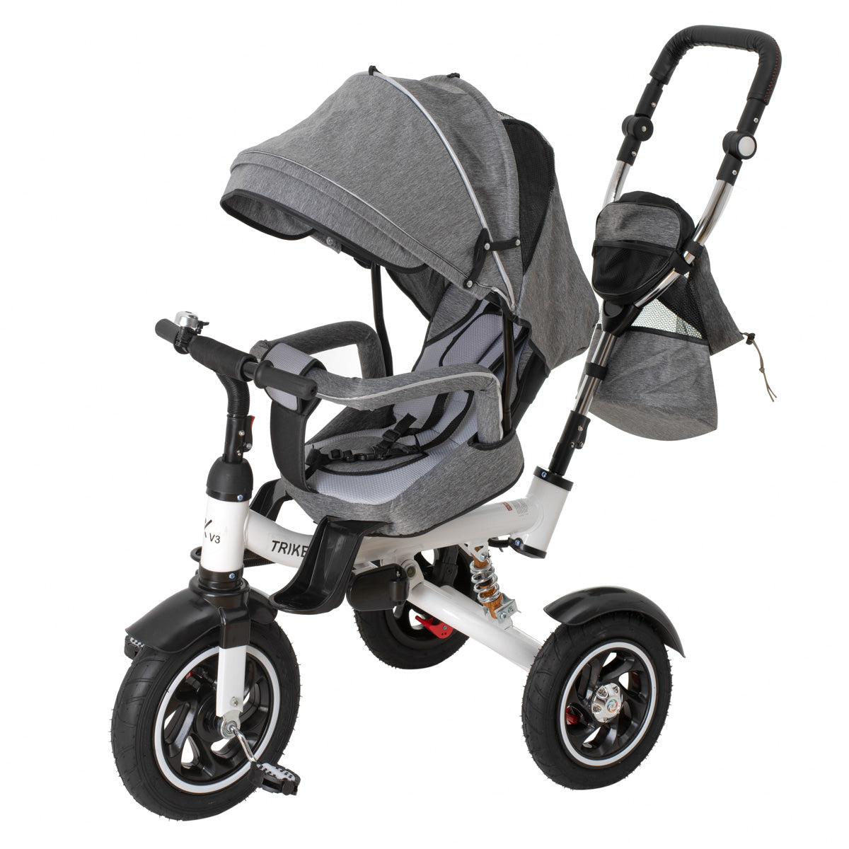 Tricicleta si Carucior pentru copii Premium TRIKE FIX V3 culoare Gri-4