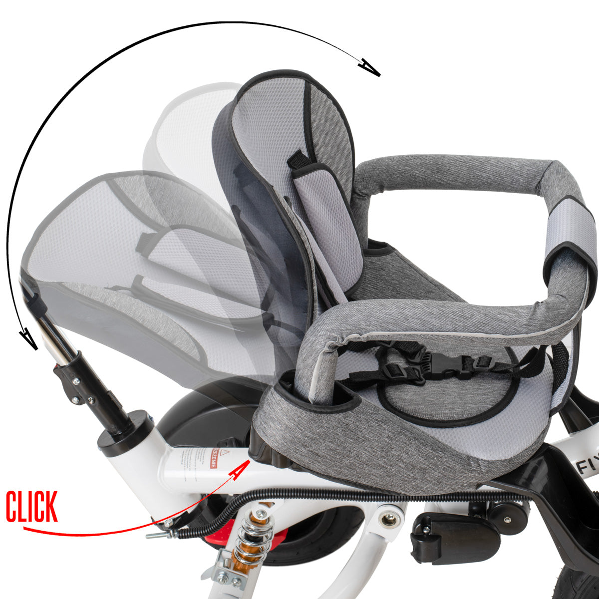 Tricicleta si Carucior pentru copii Premium TRIKE FIX V3 culoare Gri-7