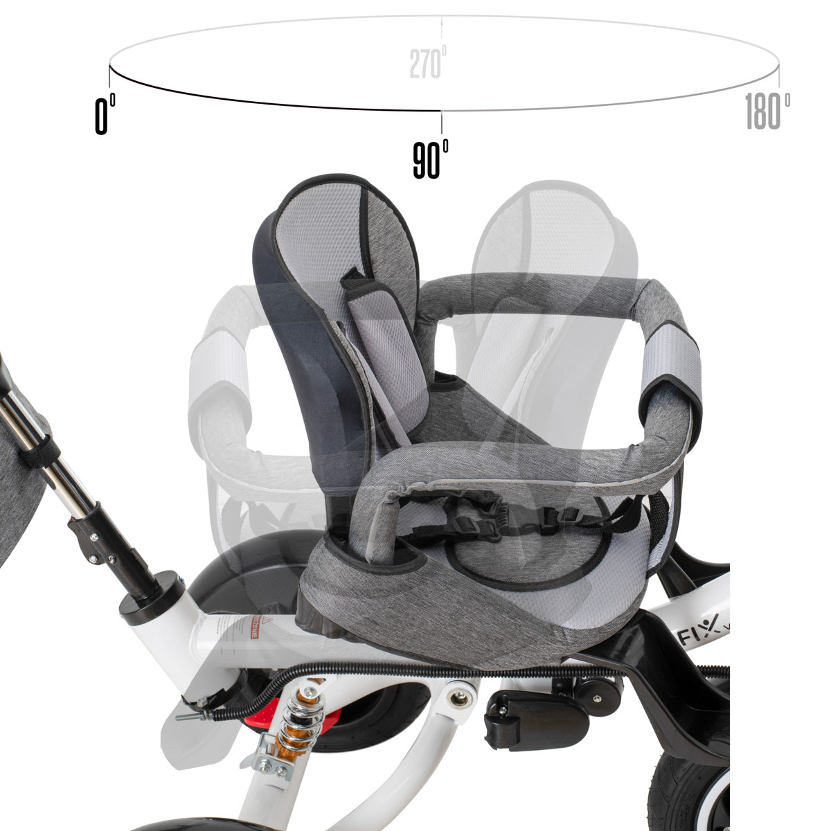 Tricicleta si Carucior pentru copii Premium TRIKE FIX V3 culoare Gri-8