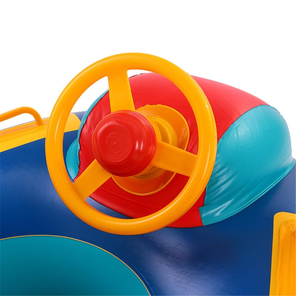 Saltea gonflabila (colac) pentru copii model Masina cu Volan si Claxon, dimensiune 80 x 65 cm-5