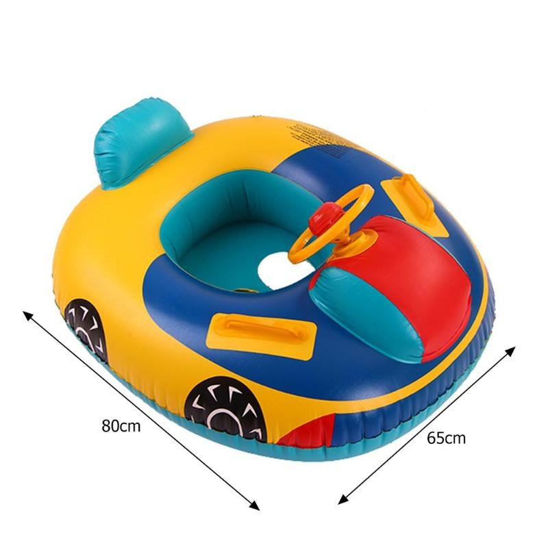 Saltea gonflabila (colac) pentru copii model Masina cu Volan si Claxon, dimensiune 80 x 65 cm-6