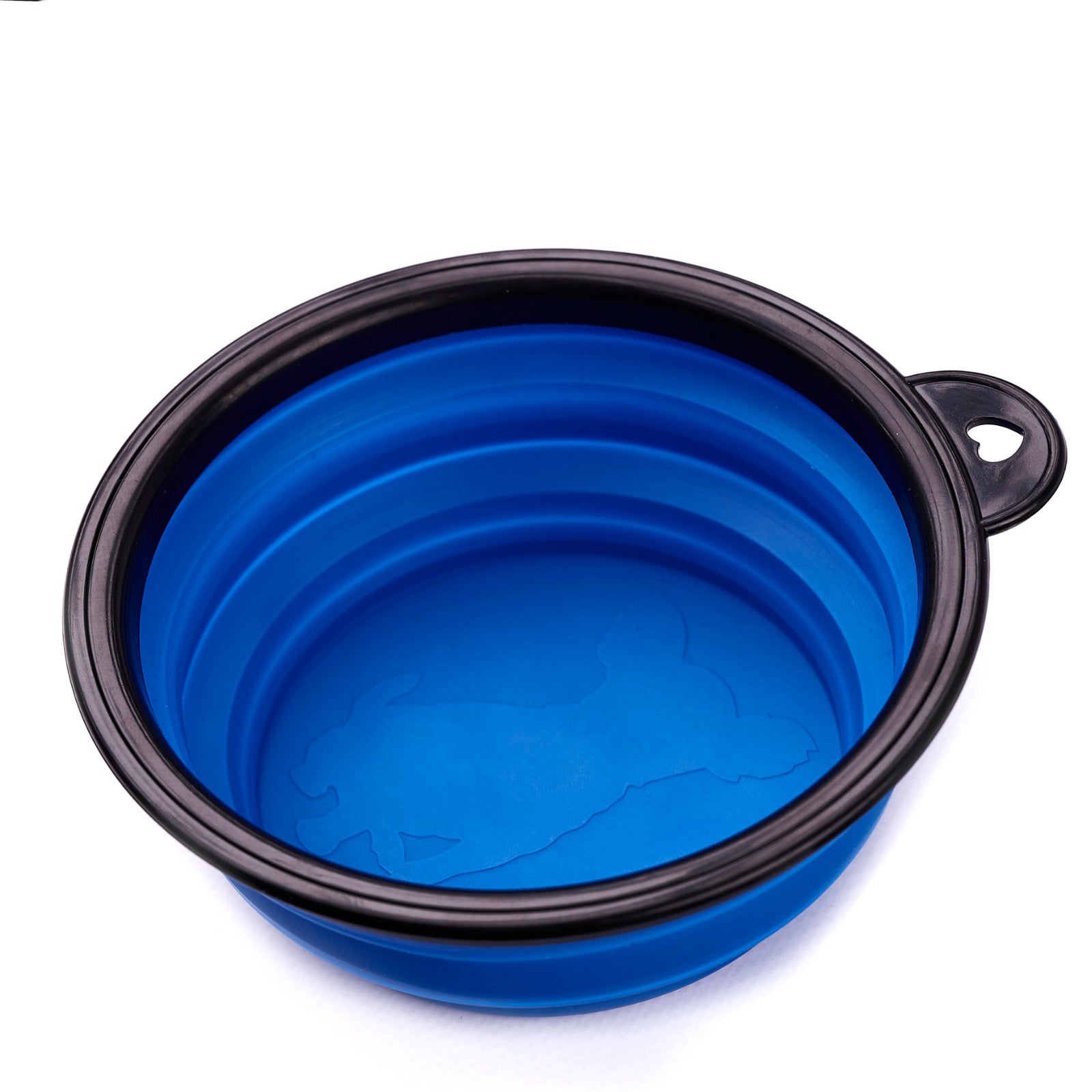 Bol de voiaj din silicon pentru animale de companie, pliabil, culoare albastra, diametru 12 cm-0