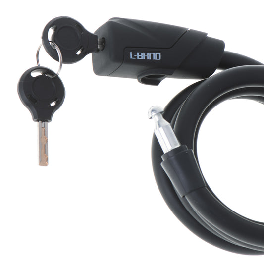 Antifurt bicicleta, Dispozitiv de blocare biciclete, spiralat, cu cheie, lungime 150cm, culoare Neagra-0