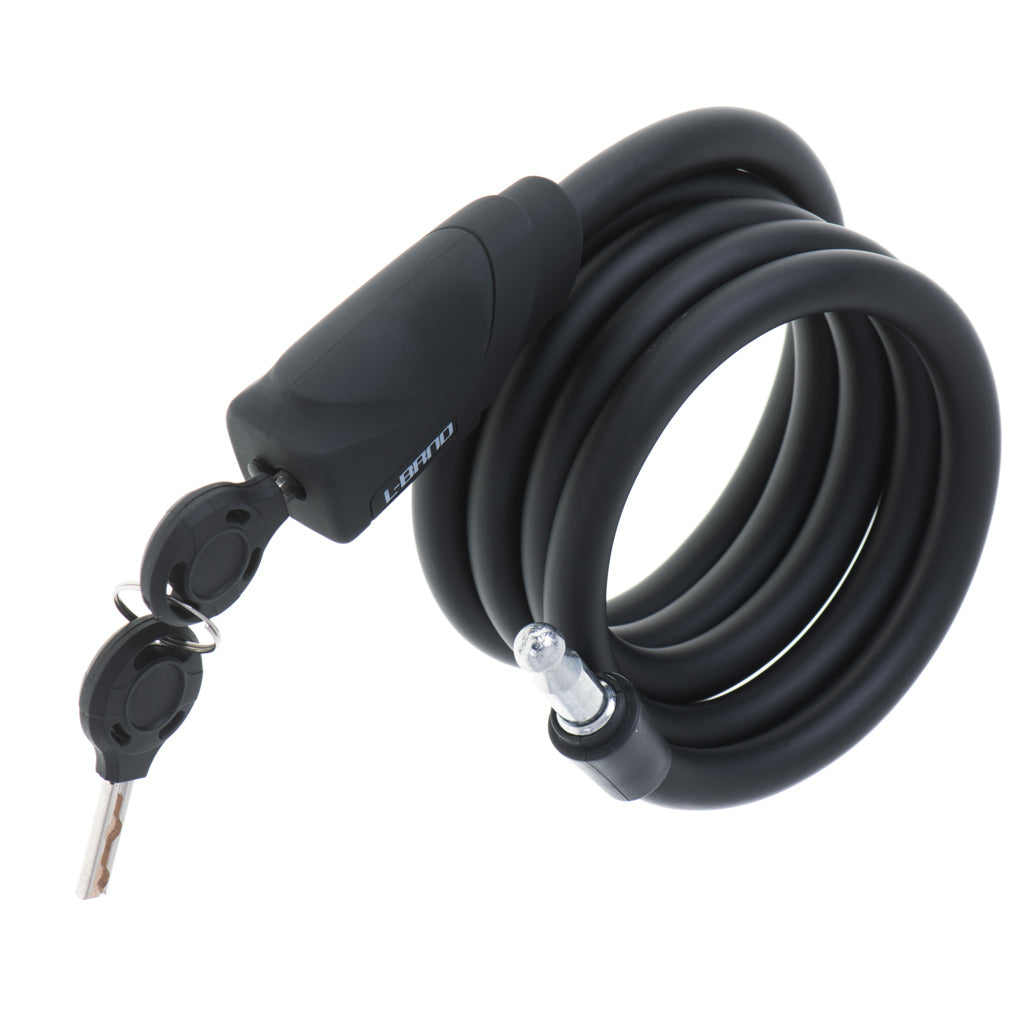 Antifurt bicicleta, Dispozitiv de blocare biciclete, spiralat, cu cheie, lungime 150cm, culoare Neagra-3