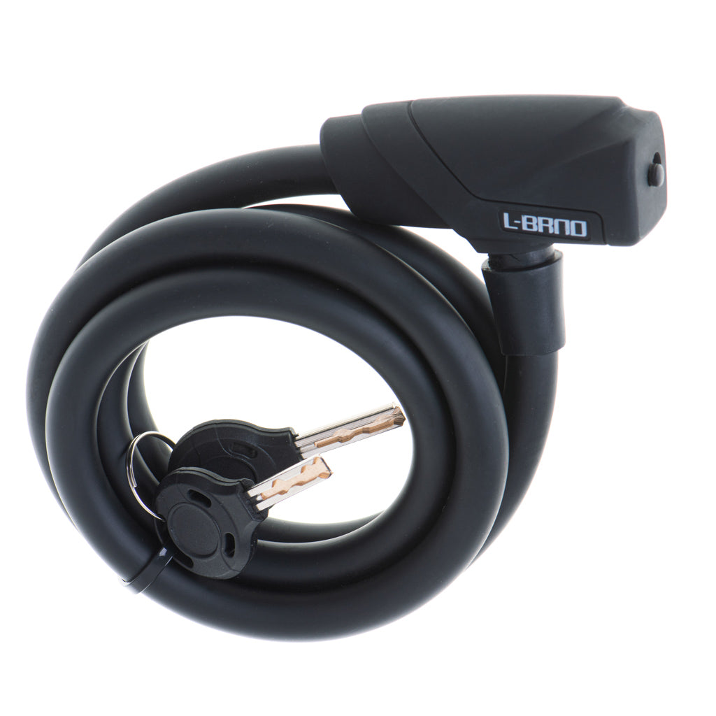 Antifurt bicicleta, Dispozitiv de blocare biciclete, spiralat, cu cheie, lungime 150cm, culoare Neagra-4