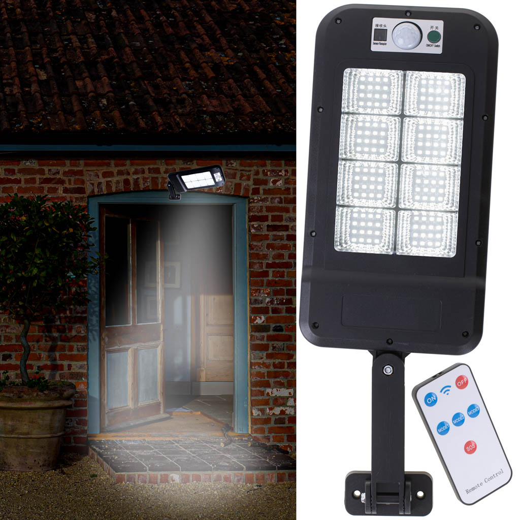 Lampa Stradala cu Panou Solar, Senzor de Miscare si Telecomanda, dimensiune 30 x 14 x 3 cm-0