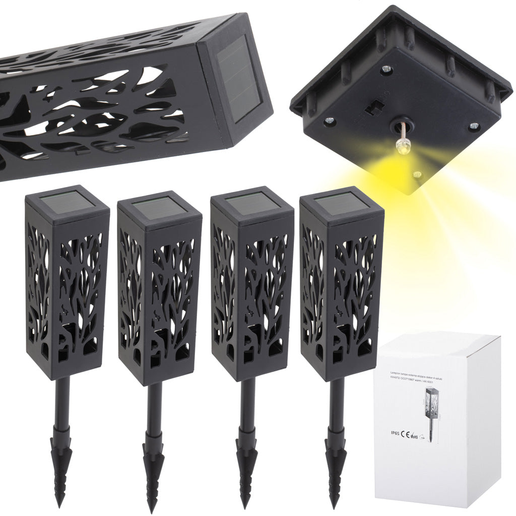 Set 4 lampi solare de gradina cu picior tip "Lampion" cu LED-3