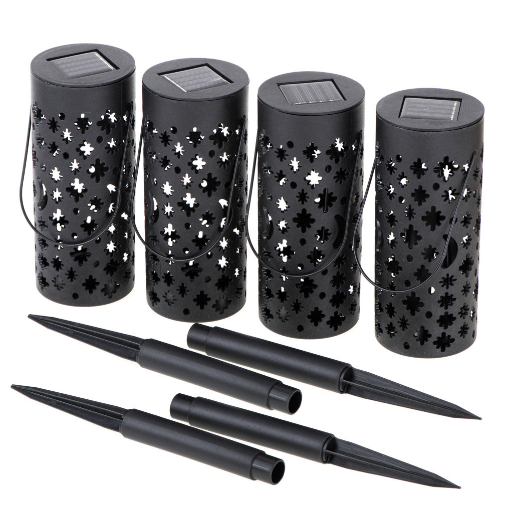 Set 4 lampi solare de gradina cu picior si agatatoare tip "Felinar" cu LED-5