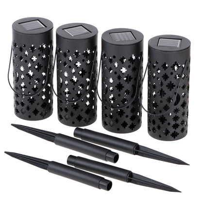 Set 4 lampi solare de gradina cu picior si agatatoare tip "Felinar" cu LED-5