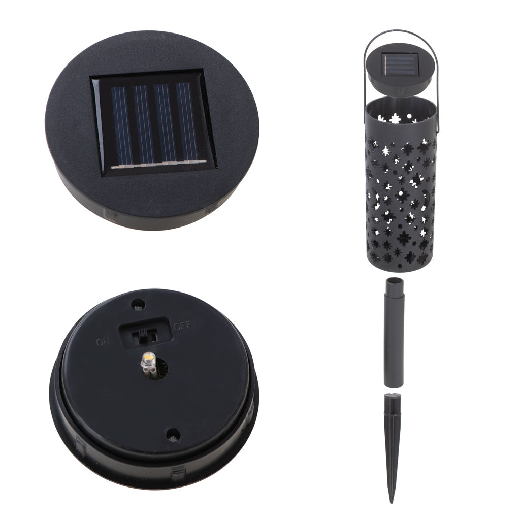 Set 4 lampi solare de gradina cu picior si agatatoare tip "Felinar" cu LED-8