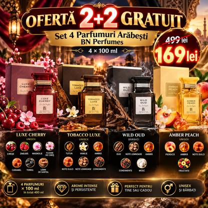 Oferta 2+2 GRATUIT – Set 4 Parfumuri Arăbești BN Perfumes, 4 × 100 ml
