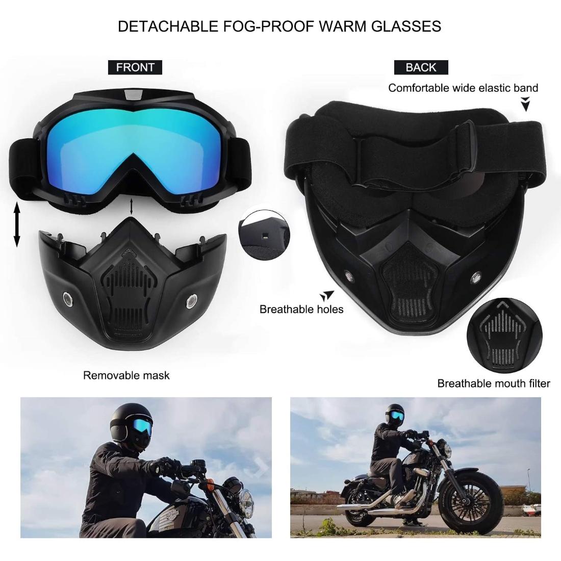 Masca de Protectie cu Ochelari Detasabili, cu destinatie Moto, ATV, SSV, QUAD-4