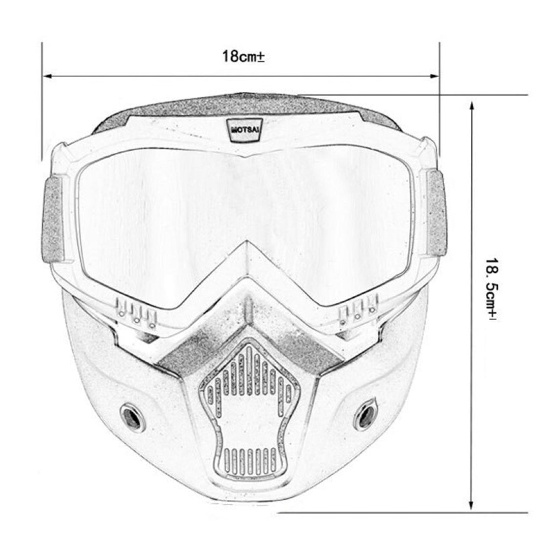 Masca de Protectie cu Ochelari Detasabili, cu destinatie Moto, ATV, SSV, QUAD-7