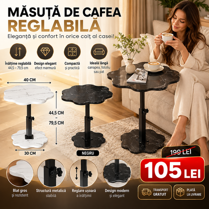 Măsuță de Cafea Floricică Reglabilă – Eleganță, Confort și Stil în Orice Colț al Casei!