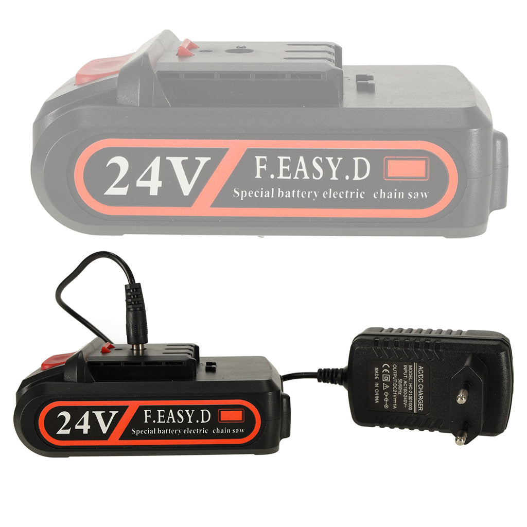 Mini ferastrau electric cu lant, baterie de 24V si valiza de transport-5