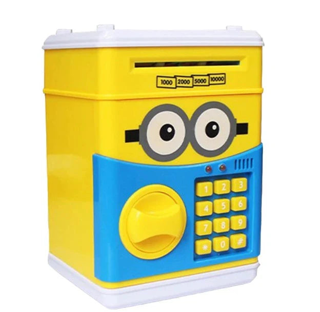 Pușculiță interactivă pentru copii cu functie ATM cod PIN si seif, Minion