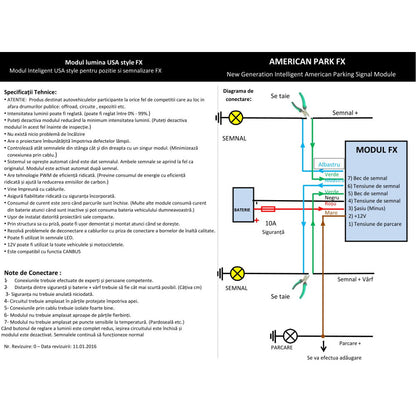 Modul pozitie si semnalizare Model "US STYLE", alimentare 12V-3