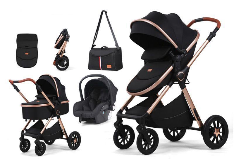 Carucior 3 in 1 reversibil,  cu suspensii, cu scoica, parte sport transformabila in landou, T5