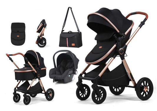 Carucior 3 in 1 reversibil,  cu suspensii, cu scoica, parte sport transformabila in landou, T5