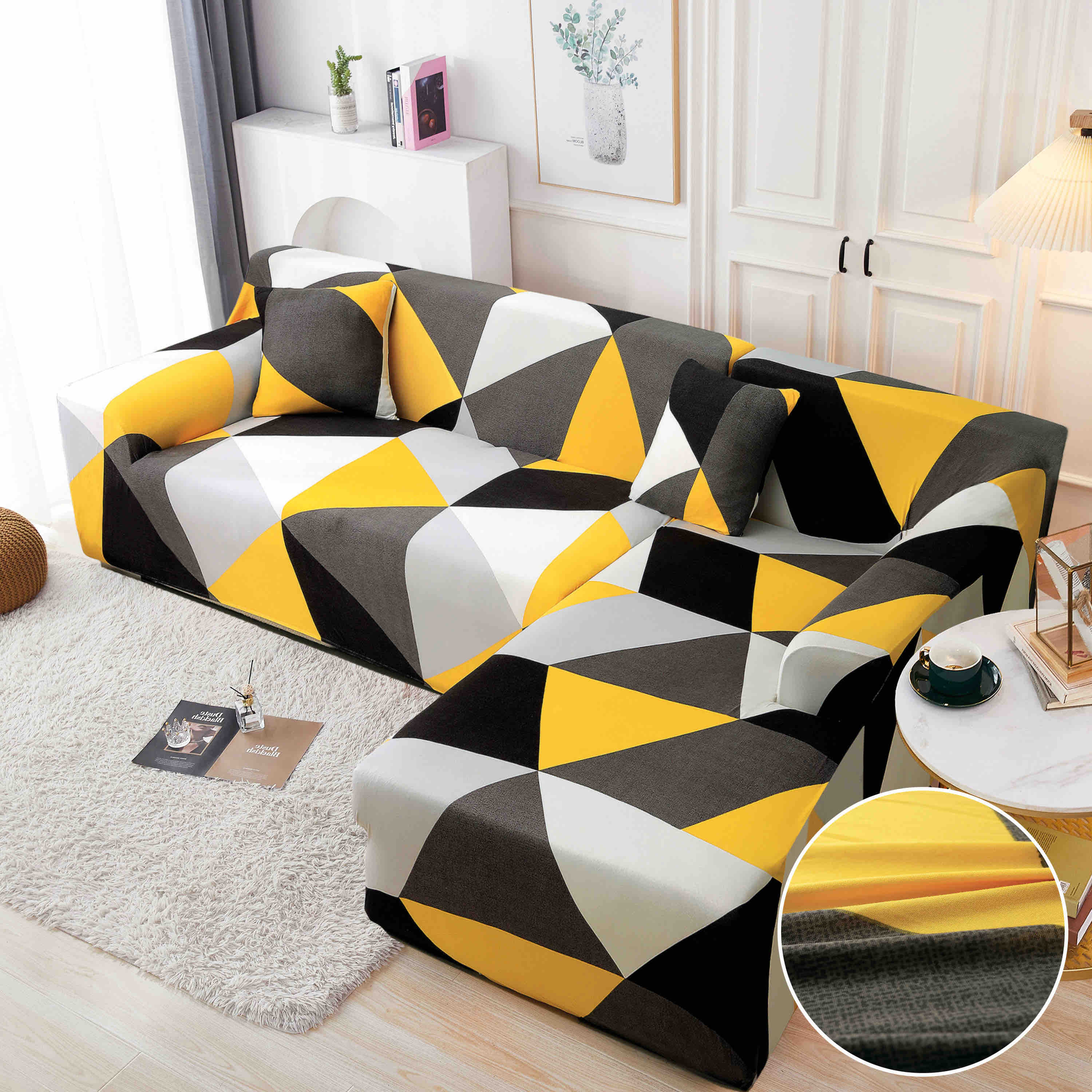 Husa elastica pentru canapele 2 locuri (140-180 cm) + husa coltar 3 locuri (180-230 cm) - Diferite modele