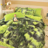 Lenjerie Fluffy Super Pufoasa 6 Piese, Verde Pestrit