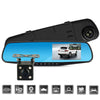 Oglindă retrovizoare 4.5 inch cu cameră HD 1080P, DVR auto, cu microfon și difuzor incorporate + cameră suplimentară pentru marșarier