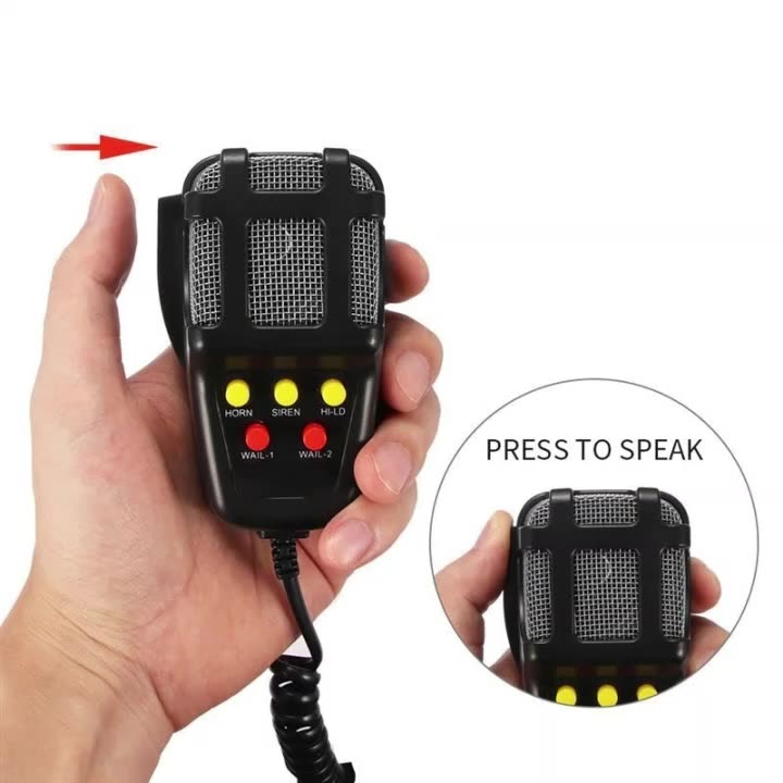 Sirena Profesionala cu 5 Tonuri si Microfon, putere 100W, alimentare 12V-4