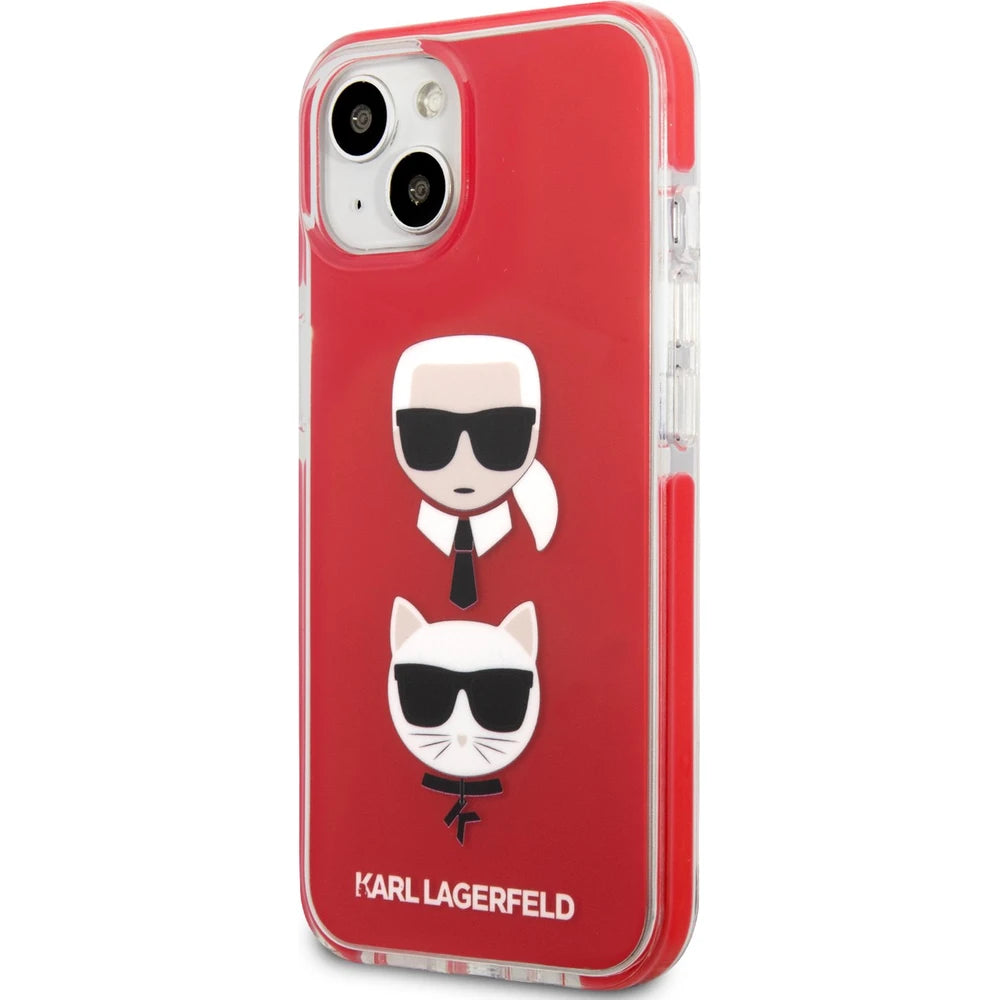 Husă Karl Lagerfeld TPE Karl Choupette Heads pentru iPhone 13 – Roșu