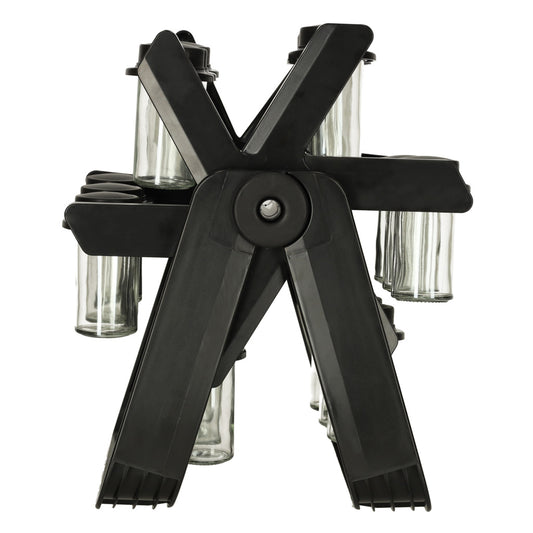 Organizator de condimente cu 18 containere cu suport rotativ pentru bucatarie, culoare neagra-1