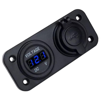 Panou electric suplimentar impermeabil pentru vehicule Off Road, ATV, SSV, tensiune 12-24V, 2 x USB si Voltmetru-2