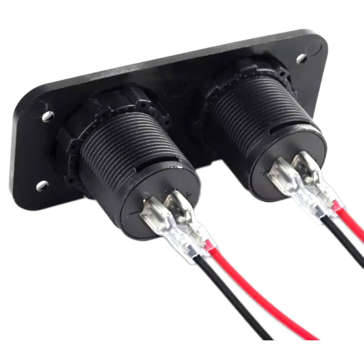Panou electric suplimentar impermeabil pentru vehicule Off Road, ATV, SSV, tensiune 12-24V, 2 x USB si Voltmetru-3