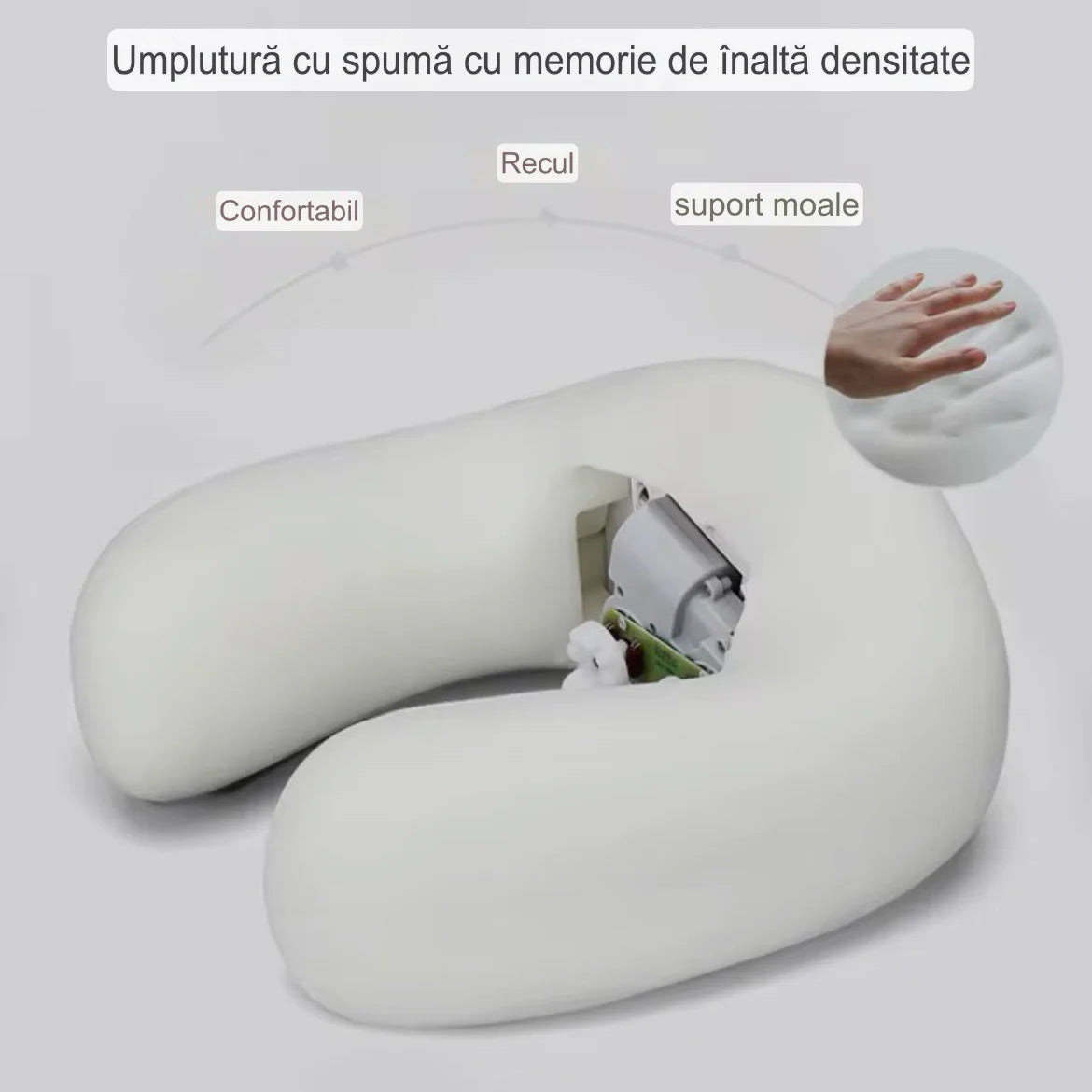 Perna cervicala electrica cu masaj pentru relaxare-roz gri