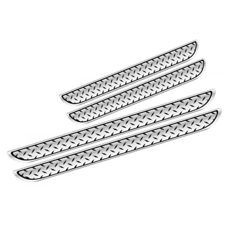 Set 4 bucati protectie praguri universale culoare crom si negru diamond-1