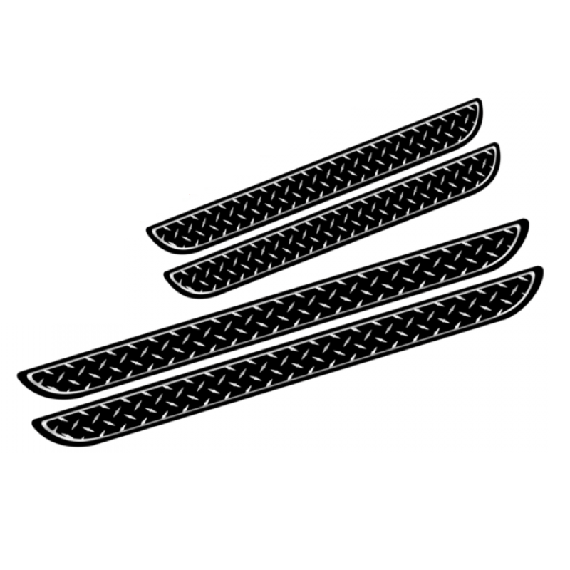 Set 4 bucati protectie praguri universale culoare neagra si crom diamond-1