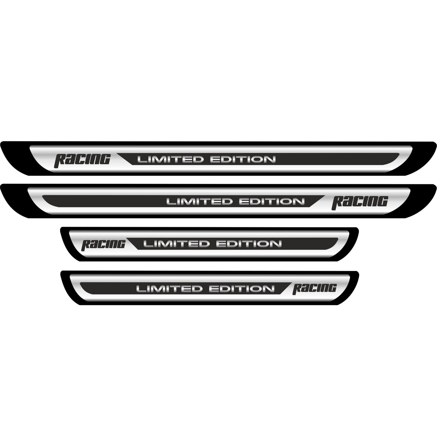 Set 4 bucati Protectii Praguri din autocolant Crom - Racing Limited Edition-1