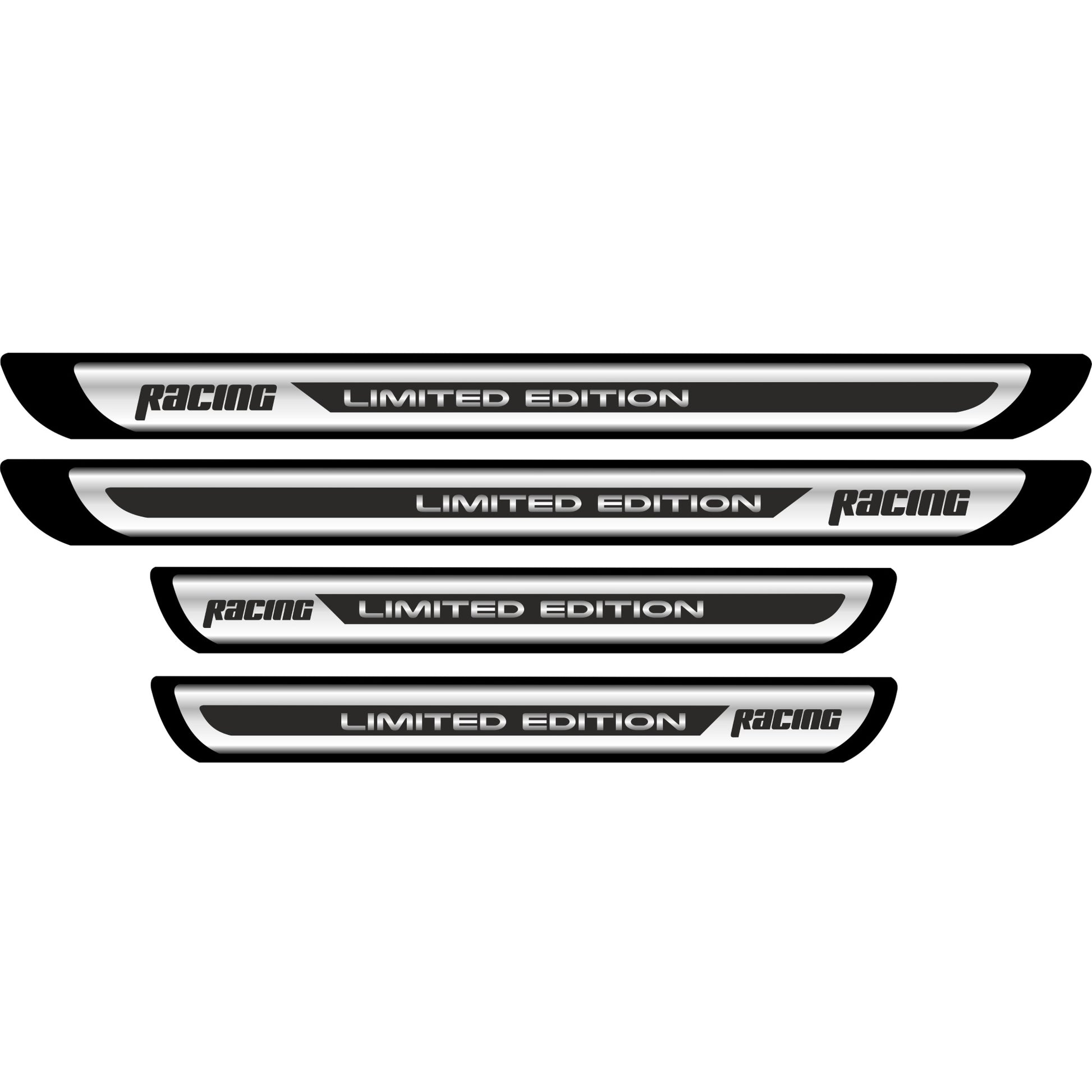 Set 4 bucati Protectii Praguri din autocolant Crom - Racing Limited Edition-1