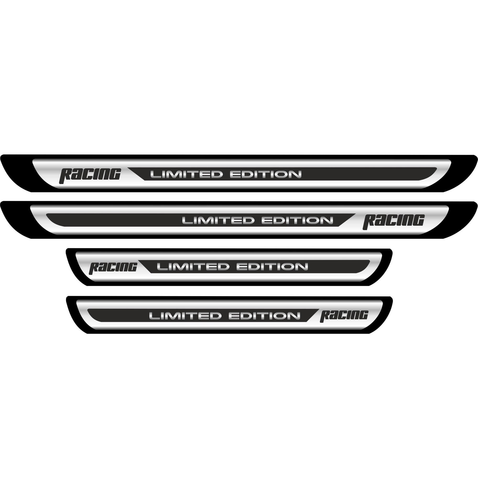 Set 4 bucati Protectii Praguri din autocolant Crom - Racing Limited Edition-1