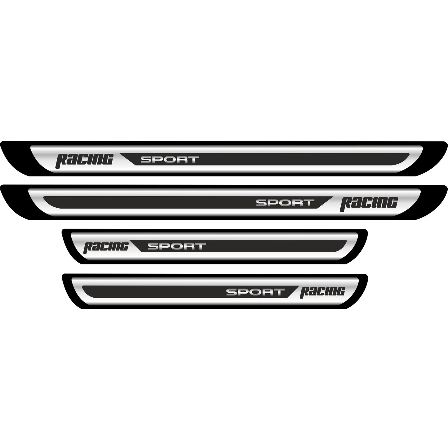 Set 4 bucati Protectii Praguri din autocolant Crom - Racing Sport-1