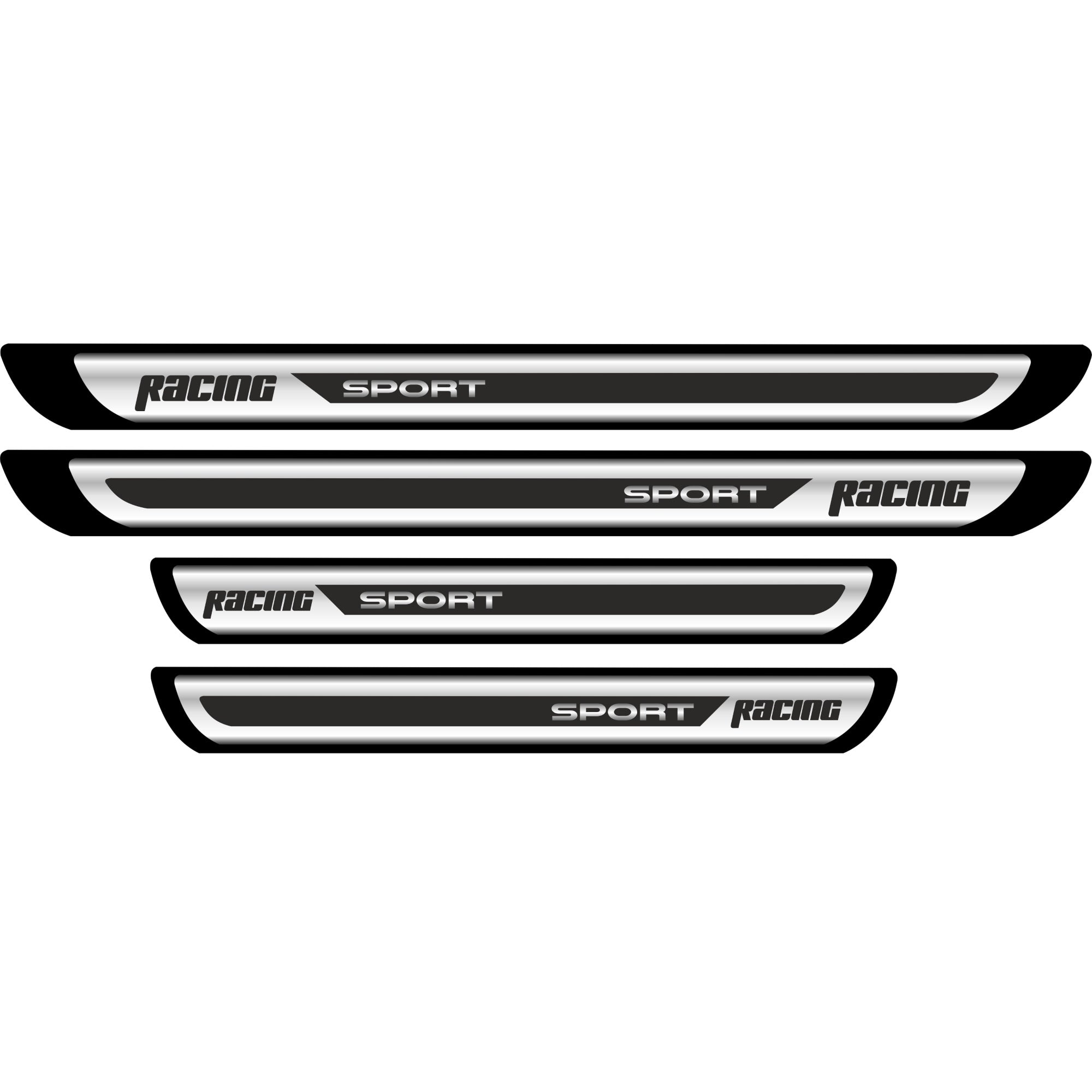 Set 4 bucati Protectii Praguri din autocolant Crom - Racing Sport-1