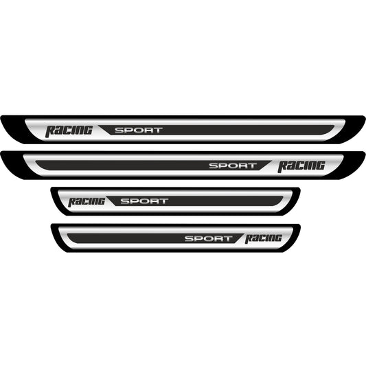 Set 4 bucati Protectii Praguri din autocolant Crom - Racing Sport-1