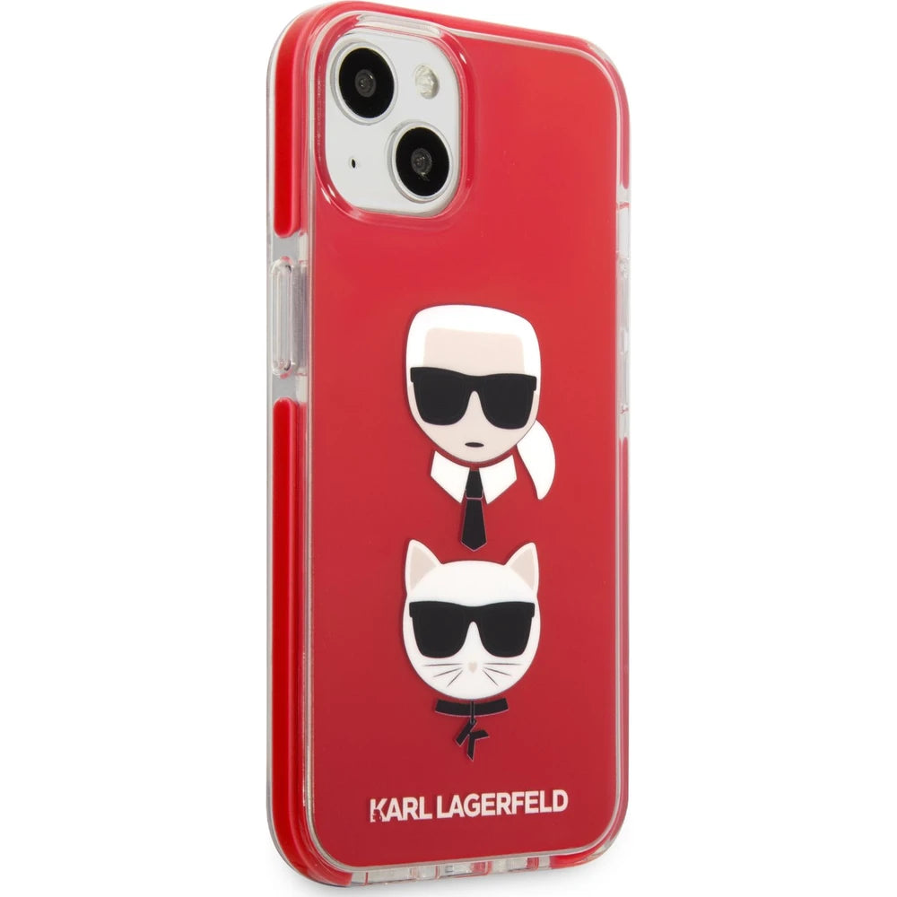 Husă Karl Lagerfeld TPE Karl Choupette Heads pentru iPhone 13 – Roșu