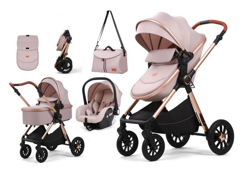 Carucior 3 in 1 reversibil,  cu suspensii, cu scoica, parte sport transformabila in landou, T5