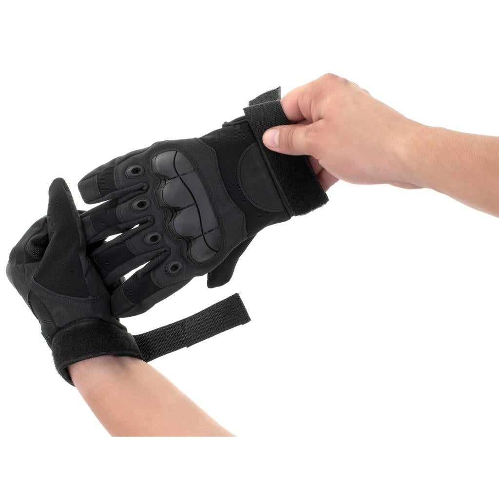 Manusi Tactice cu elemente de protectie, marime L, cu destinatie Moto, ATV, SSV, QUAD, culoare Neagra-2