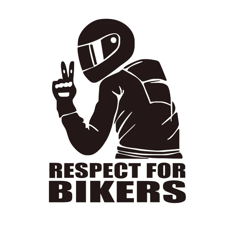 Sticker autoadeziv pentru vehicule Off Road, model "Respect For Bikers", dimensiune 17 x 12 cm, culoare Neagra-1