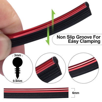 Banda decor interior crom TUNING, 5m, ALBASTRU-1