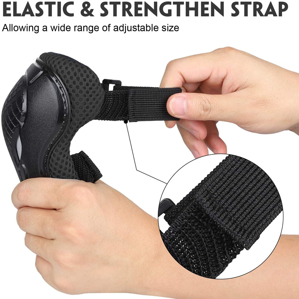 Set pentru copii, 6 x protectii pentru genunchi, coate si incheieturi (bicicleta, role, skateboard, patine)-8