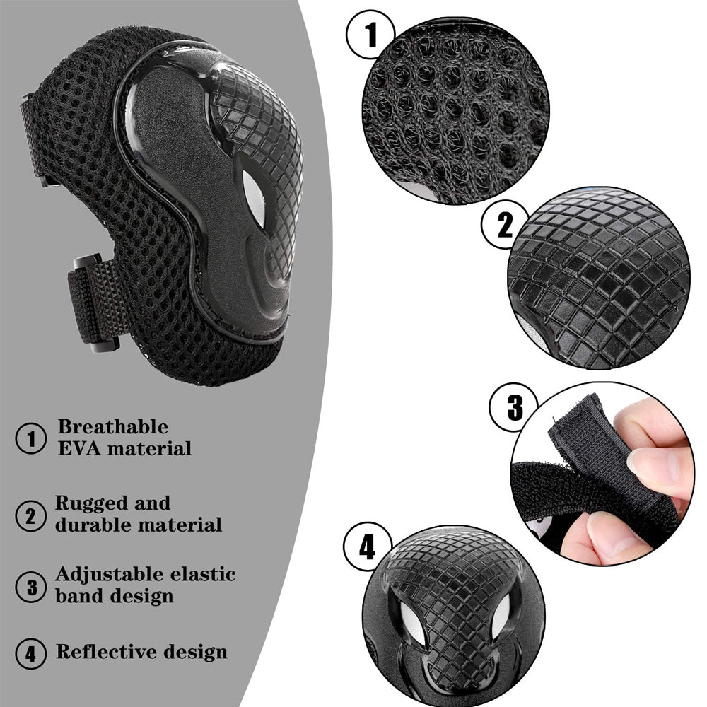 Set pentru copii, 6 x protectii pentru genunchi, coate si incheieturi (bicicleta, role, skateboard, patine)-10